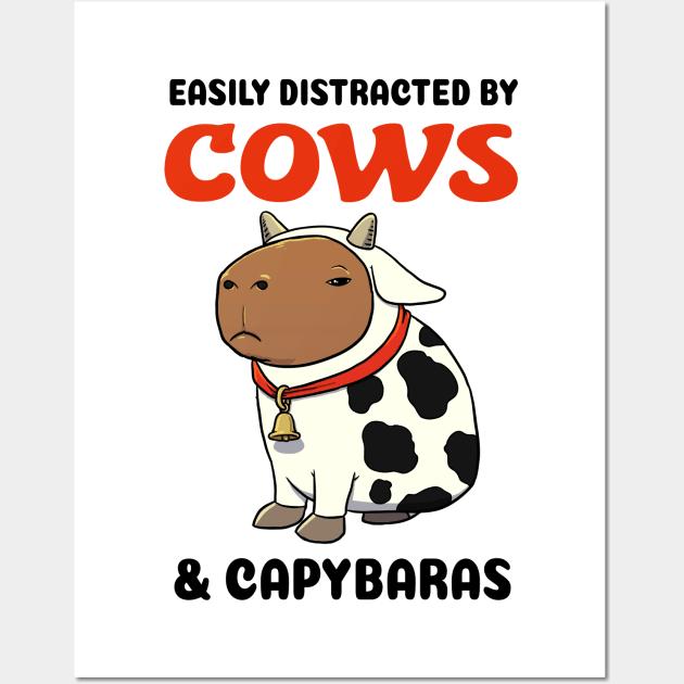 Easily Distracted by Cows and Capybaras Wall Art by capydays